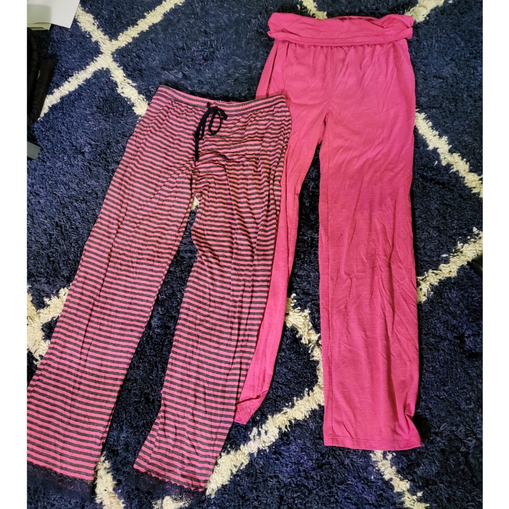 Comfy Stretchy Pajama Pants Bundle Small Pink Lace